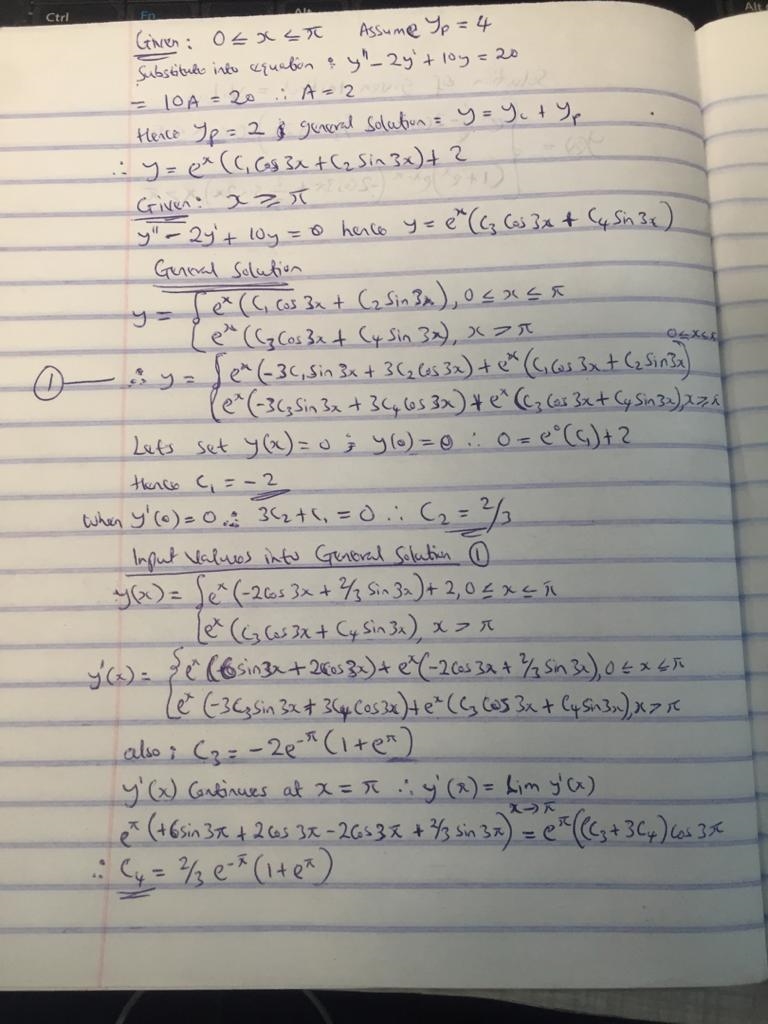 In Problems 41 and 42 solve the given initial-value problem in which the input function-example-2