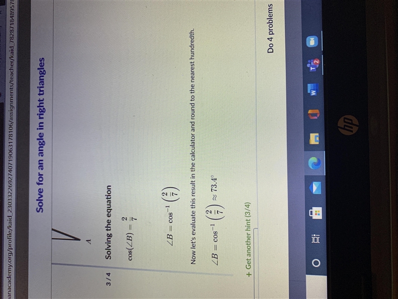 ZB= Round your answer to the nearest hundredth. С 2 B ? 7 A-example-1