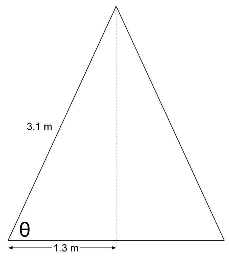 Calculate the size of angle ø. An isosceles triangle. Answer in degrees to the nearest-example-1