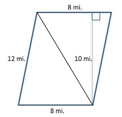 Find the area of the parallelogram below by decomposing into two triangles. The figure-example-1