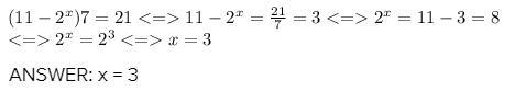 1) Solve for x (11 - 2*) 7 = 21​-example-1