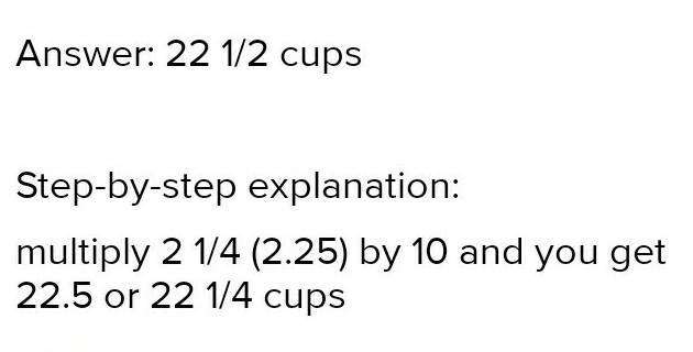 A recipe uses 214 cups of flour for a batch of cookies. Henry makes 10 batches of-example-1