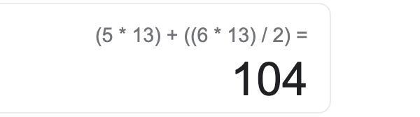 If y=13 and x=y/2, solve (5y) + (6x)-example-1