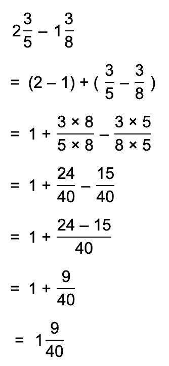 Estimate: 2 3/5 - 1 3/8 Answer: HELP ASAP:-example-1