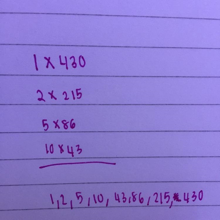 What are the divisible number(s) for 430?-example-1