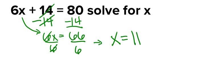 6x + 14 = 80 solve for x-example-1