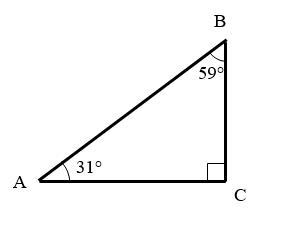 In triangle ABC, m hypotenuse: AB, BC, or CA?-example-1