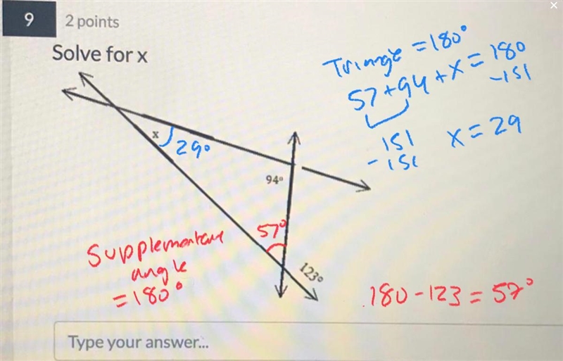 Solve for the x in the figure below-example-1