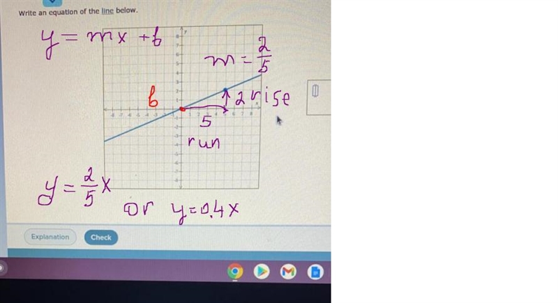 Can you guys help? Another question about writing out an equation of the line shown-example-1