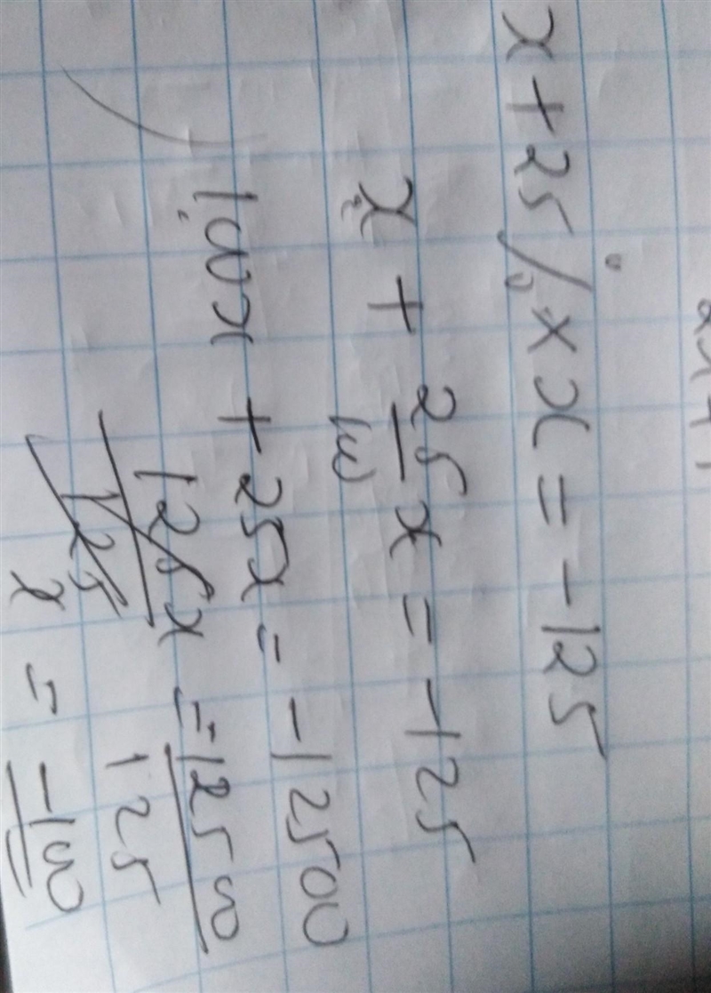 Find X: X + 25% x X = -1,25-example-1