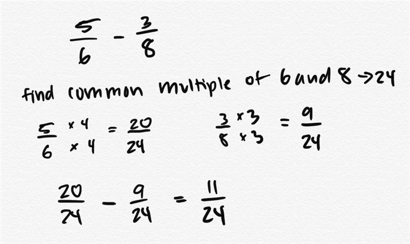 What is 5/6 - 3/8 plz help-example-1