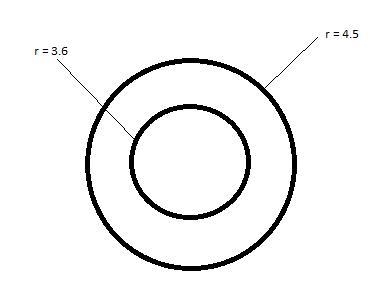 8. Draw two circles with centre O and radii 3.6 cm and 4.5 cm, respectively. What-example-1