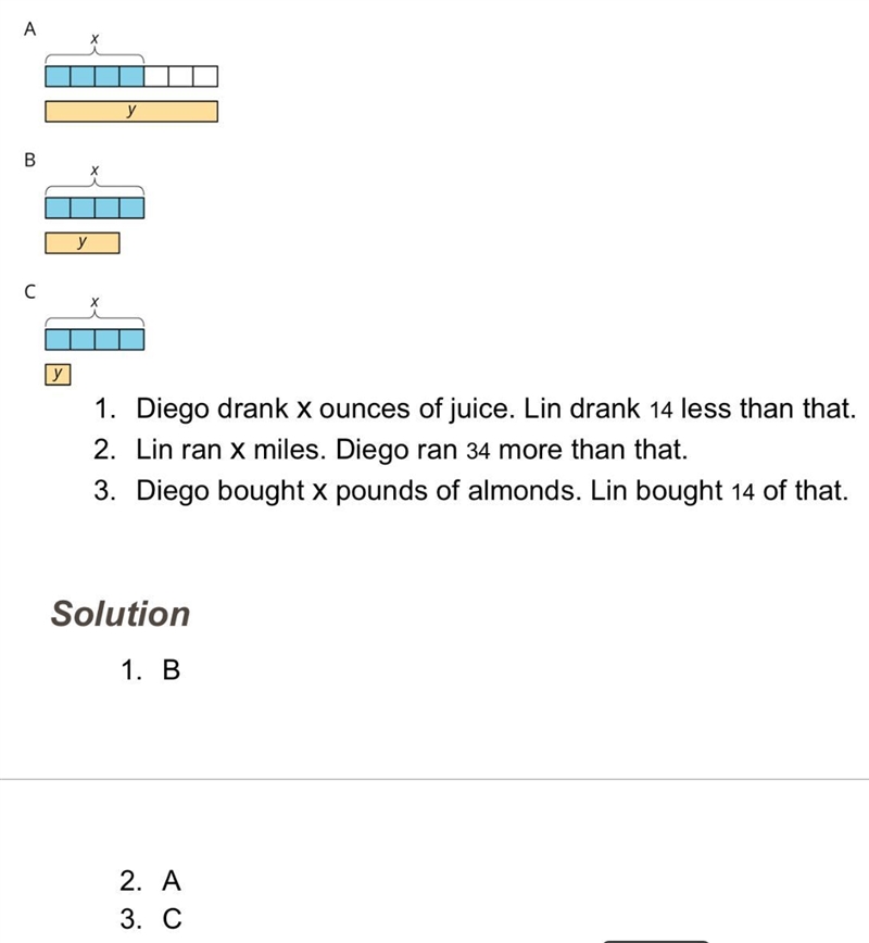 Diego drank x ounces of juice. Lin drank 1/8 less than that.-example-1