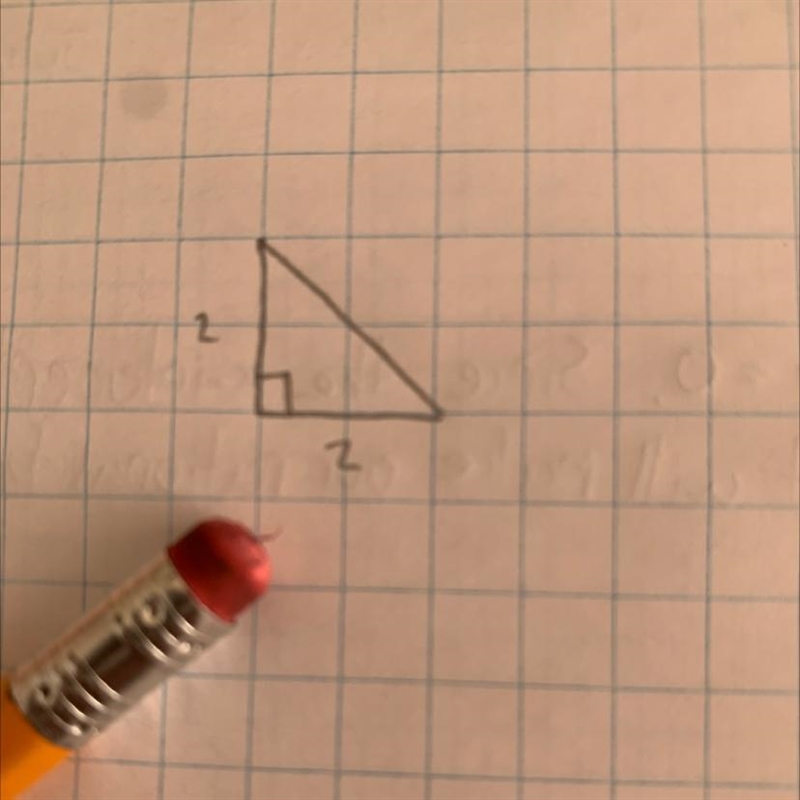 Question 3 (5 points) Draw a right isosceles triangle.-example-1