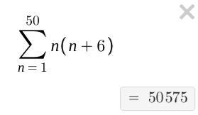 COMPLETE h 50 The sum n(n+6) = + 1575 RETRY-example-1