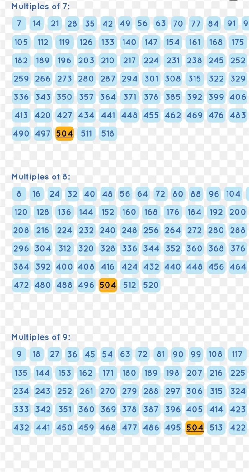 What is the least common factor between 9 8 and 7-example-1