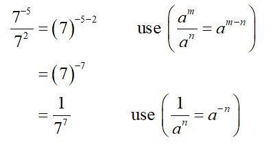 What is the quotient? 7 negative ⁵/7² A. 1/7⁸ B. 1/7³ C. 7³ D. 7⁸ PLZ HURRY​-example-1