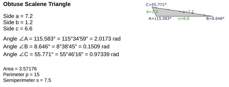 In ΔFGH, f = 7.2 cm, g = 1.2 cm and h=6.6 cm. Find the area of ΔFGH to the nearest-example-1