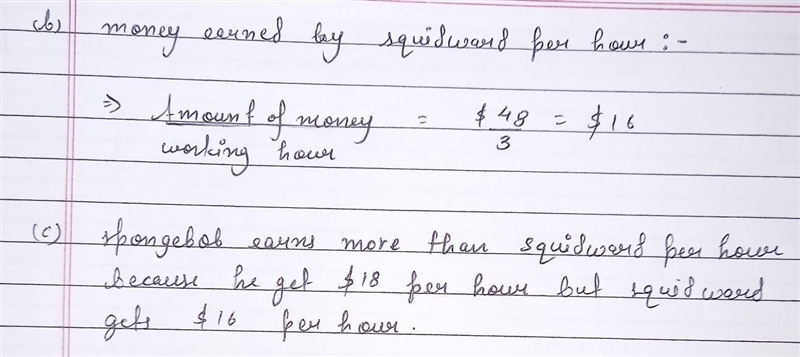 The equation y = 18x describes the amount of money Spongebob earns as a fry cook, where-example-2