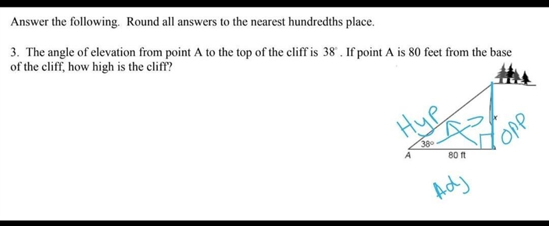 Answer the following. Round all answers to the nearest hundredths place. The angle-example-1