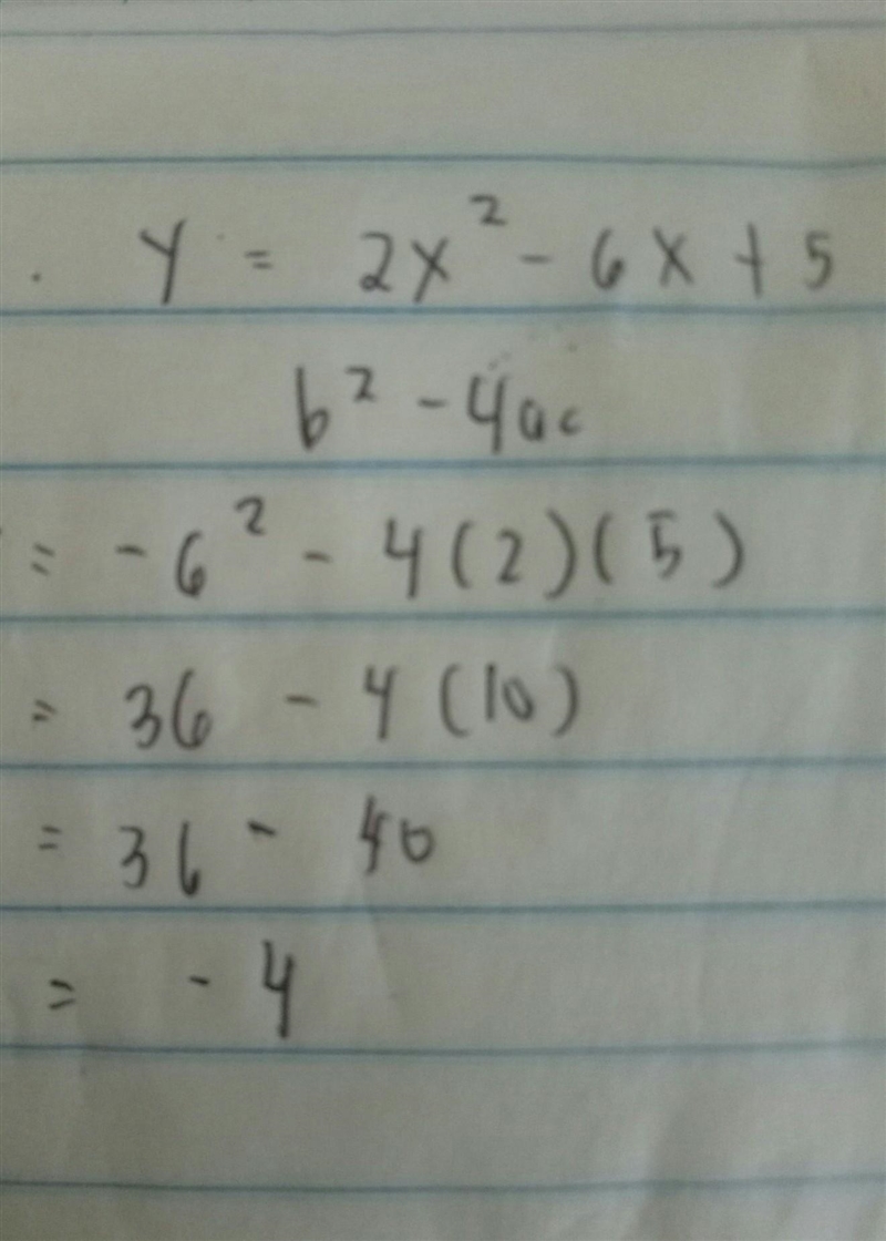 Determine the number of real solutions: 1. y = -x? +2 x + 6 2. y = 2x² - 6x + 5 3. y-example-2