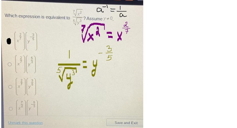 HELPPPP! Which expression is equivalent to 7Vx^2/5Vy^2-example-1