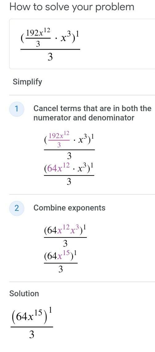 Simplify completely (192x^12/3x^3)^1/3 Show all work for full credit-example-1