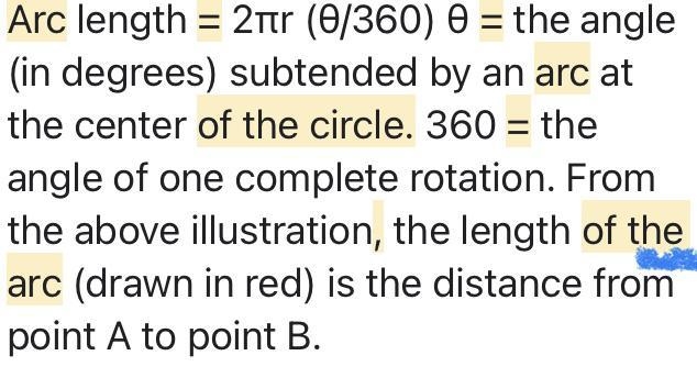 Help finding arc of a circle geometry problem​-example-1