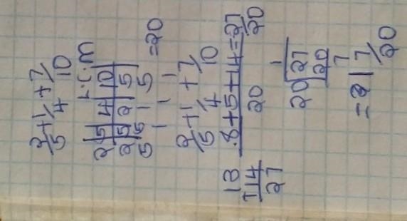 Add and write the fraction or mixed number in it's simplest form 2/5+1/4+7/10​-example-1