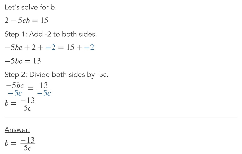 Evalute b (caret) 2-5c b=15 and c =9-example-2