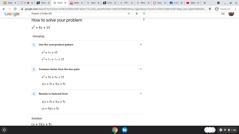 Factor x^2+8x+15 Show work with attachment-example-1