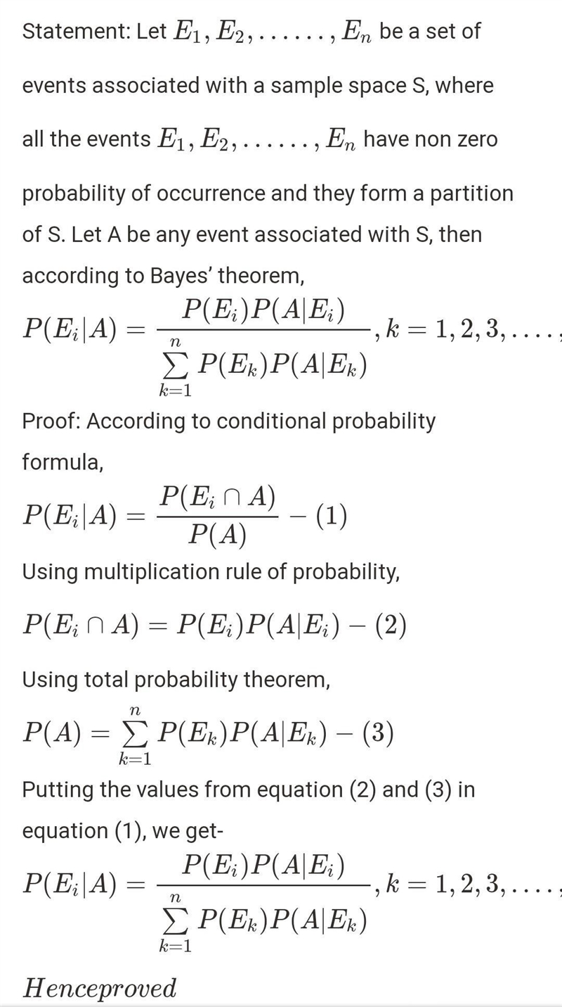 State and prove Bayes Theorem​-example-1