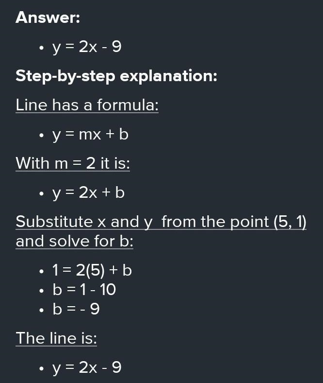 Write an equation of the given line that passes through the given point and has the-example-1