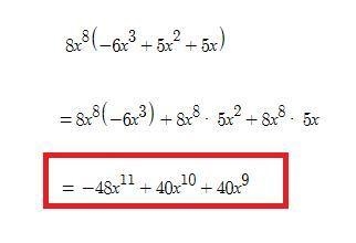 Multiple 8x^8(-6x^3+5x^2+5x)-example-1