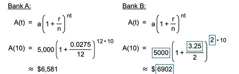 Danielle has two interest rates to choose from to invest her inheritance of $5,000. BANK-example-1