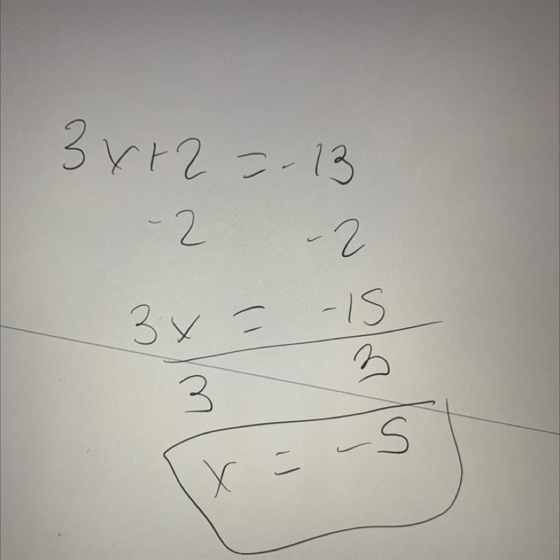 3x + 2 = -13. Plz help-example-1