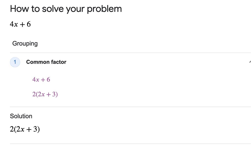 Factor the expression completely. 4 x + 6-example-1