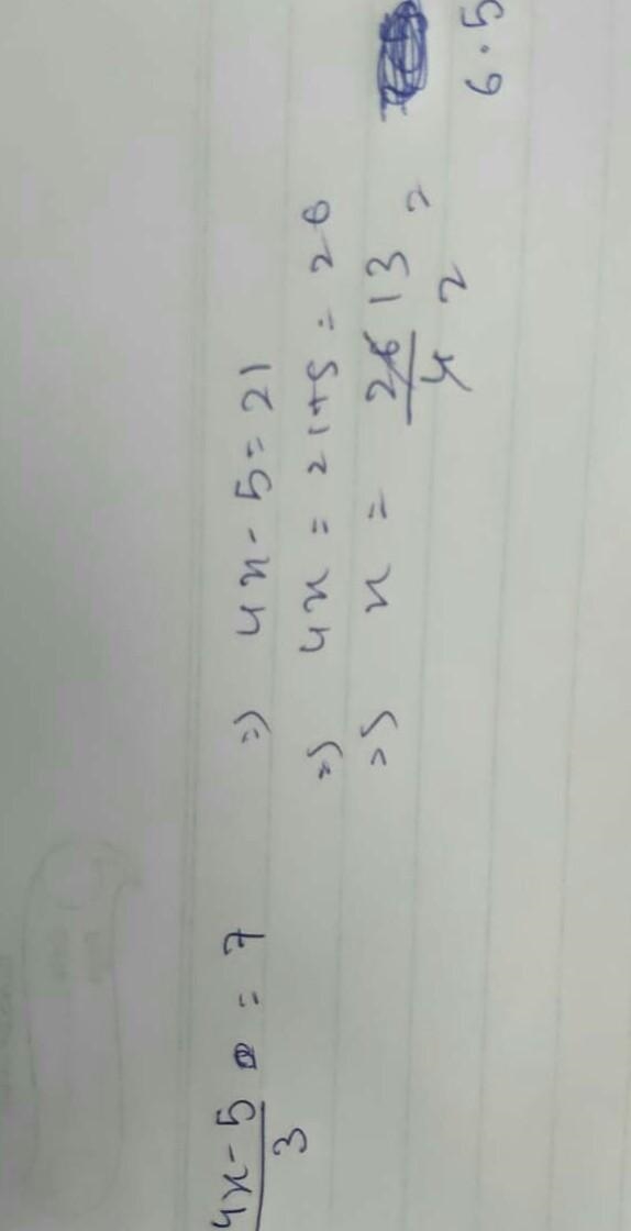 When five is subtracted from 4 times a number and the remainder is divided by 3, the-example-1