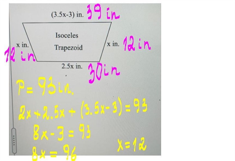 Use the diagram to find the measures of the lengths of the sides. The perimeter of-example-1