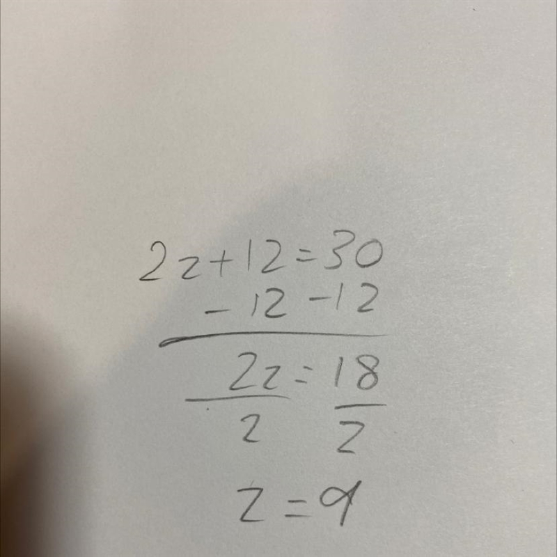 What is the answer to 2z+12=30-example-1