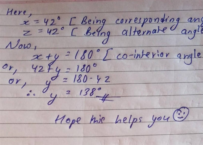 Find the measures denoted by x y and z in given figure​-example-1