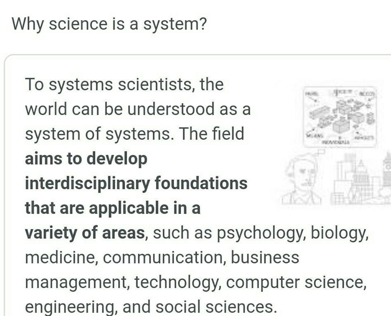 Explain how science is a system-example-1