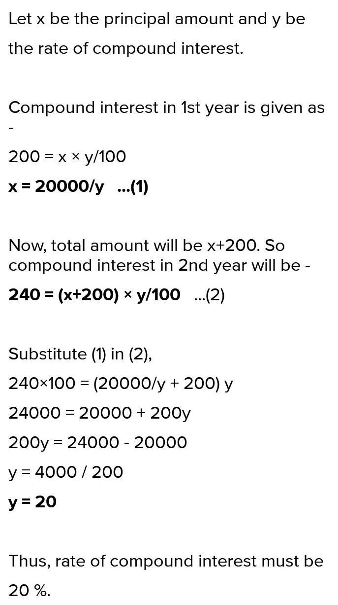 a sum of money put out at compund interest in increased by Rs.180 at the end of first-example-1