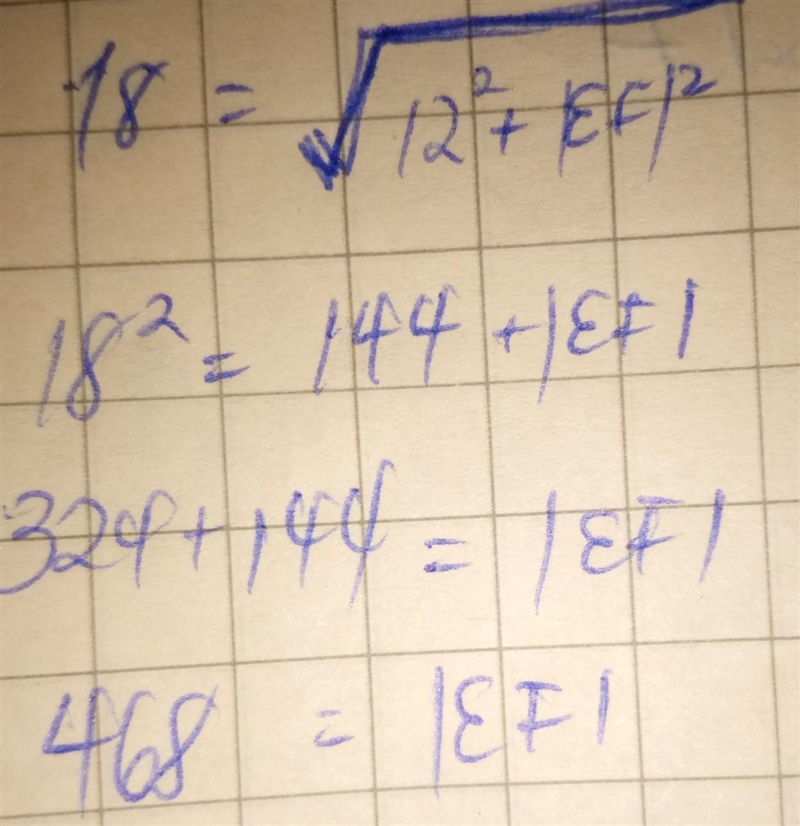 What is the length of EF in the right triangle below?-example-1