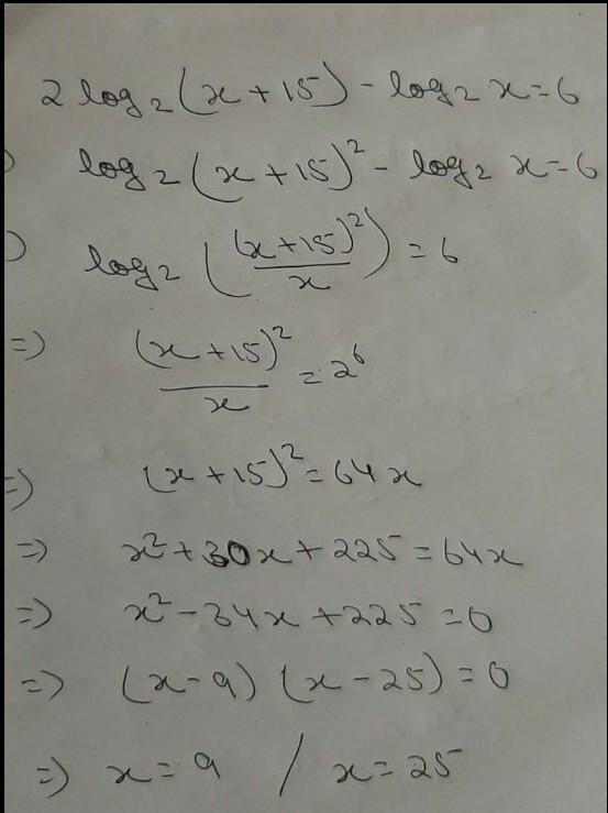 2log2(x + 15)_log2x=6​-example-1