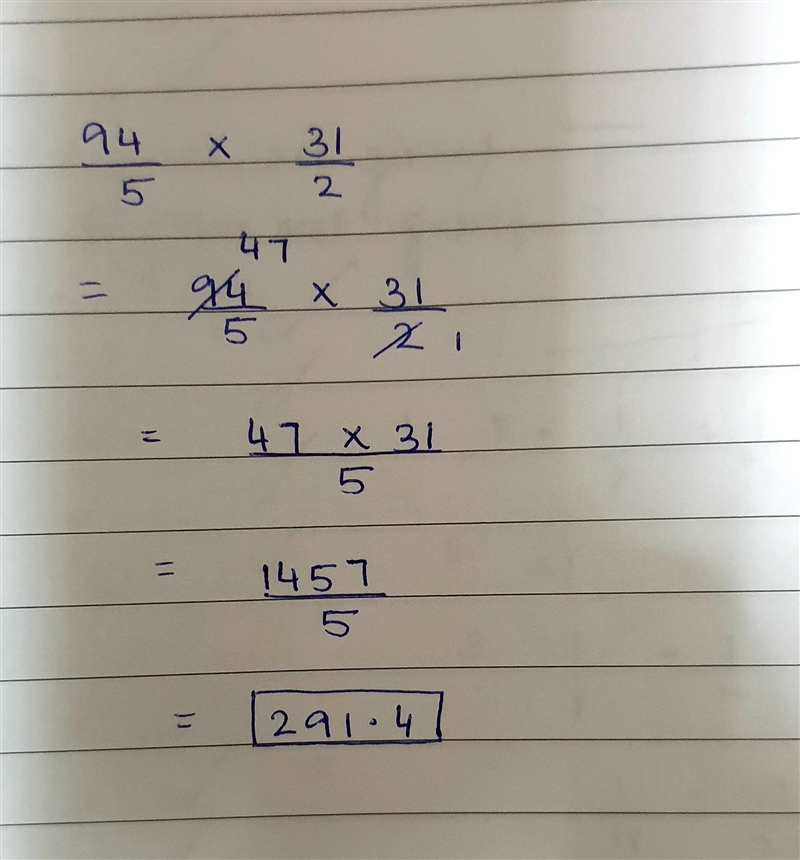 Evaluate: 94/5 x 31/2. Step by step please :)-example-1