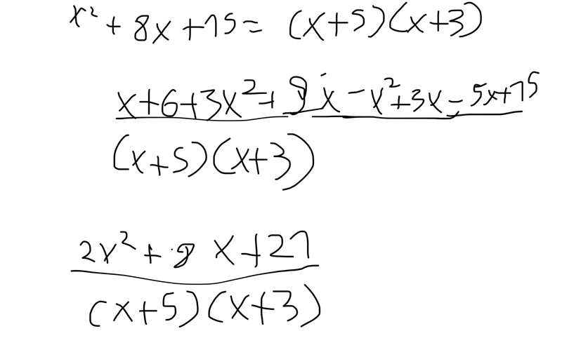 Combine as indicated by the signs. Write answer In descending powers of x. X+6/x^28x-example-1