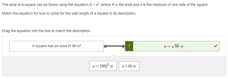 The area of a square can be found using the equation A = s², where A is the area and-example-1