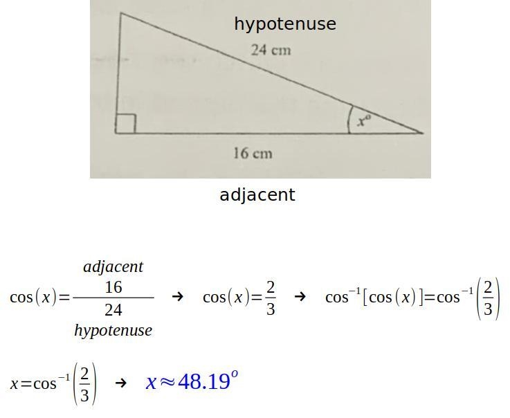 Work out the value of x trigonometry-example-1