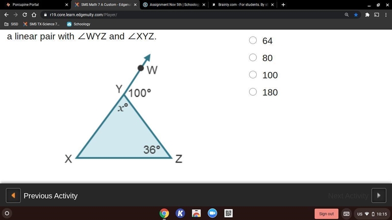 Side XY of triangle XYZ is extended to point W, creating a linear pair with ∠WYZ and-example-1